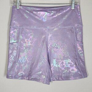 CVG Glisten Here Pocket Shorts 5" lilac with shiny foil snake size M EUC
